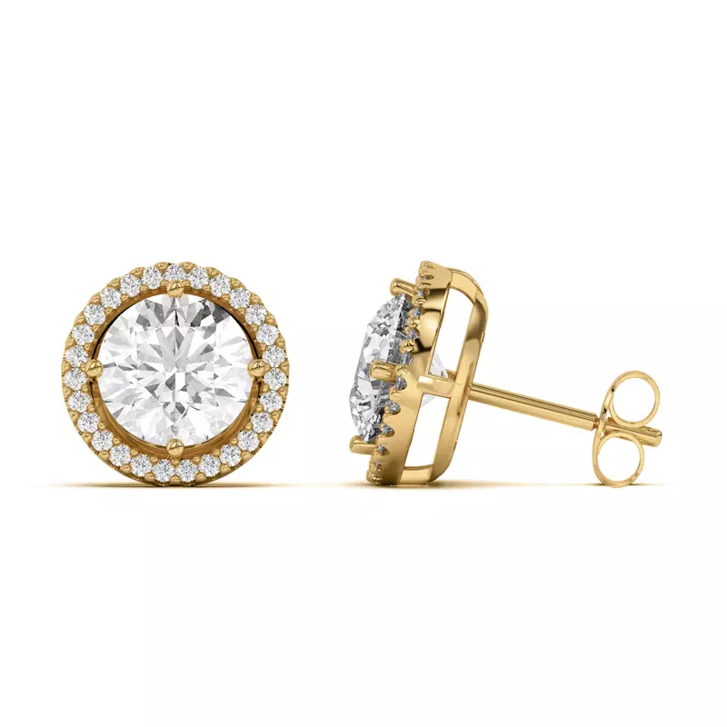 brilliant halo, these earrings showcase diamonds that dazzle with every turn