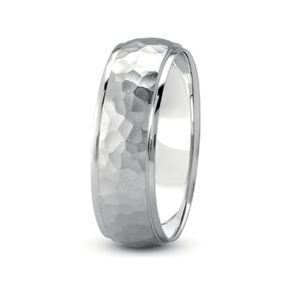 Dome Hammer High Polished (5Mm)Wedding Band Platinum (Setting Price)