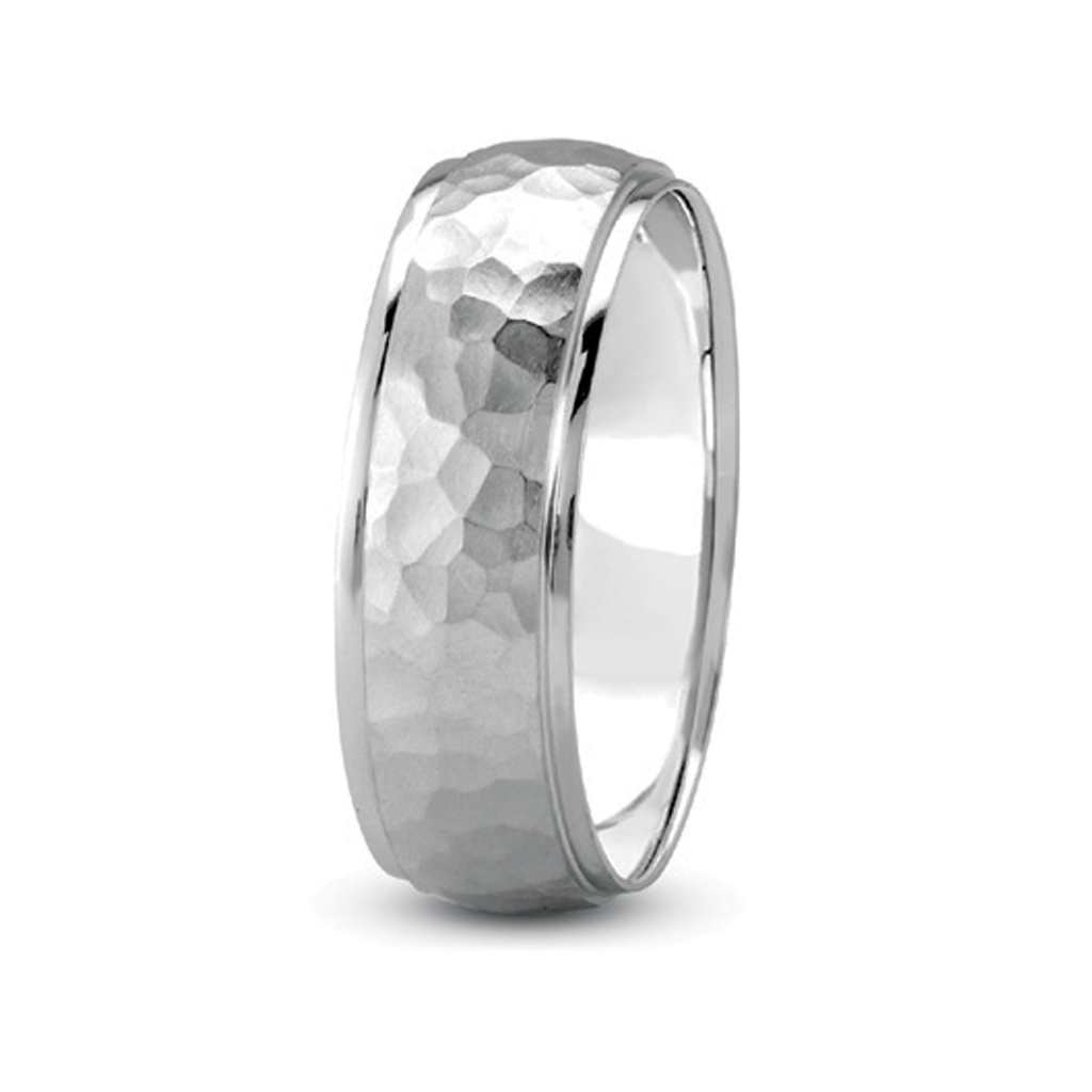 Dome Hammer High Polished (5Mm)Wedding Band Platinum (Setting Price)