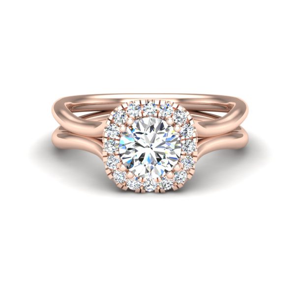 Alayah Halo Engagement Ring - 14K Rose Gold (Setting Price)