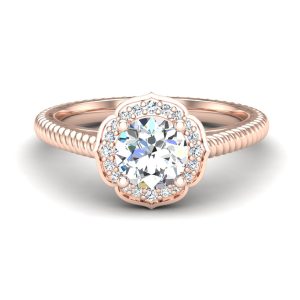 Alexis Halo Engagement Ring - 14K Rose Gold (Setting Price)