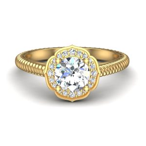 Alexis Halo Engagement Ring - 18K Yellow Gold (Setting Price)