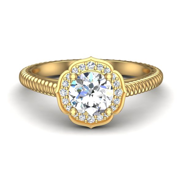Alexis Halo Engagement Ring - 18K Yellow Gold (Setting Price)
