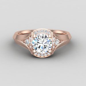Aitana Halo Engagement Ring - 14K Rose Gold (Setting Price)