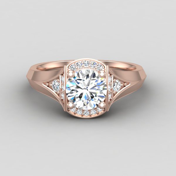Aitana Halo Engagement Ring - 14K Rose Gold (Setting Price)