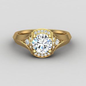 Aitana Halo Engagement Ring - 14K Yellow Gold (Setting Price)