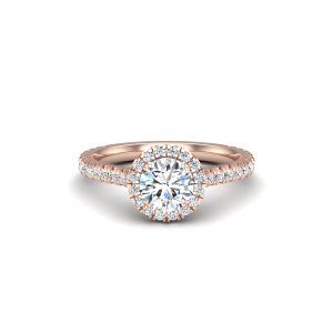 Alison Halo Engagement Ring - 14K Rose Gold (Setting Price)