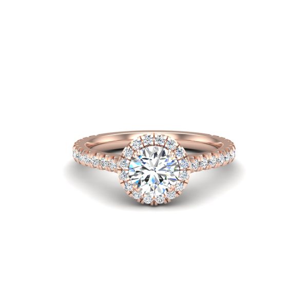 Alison Halo Engagement Ring - 14K Rose Gold (Setting Price)