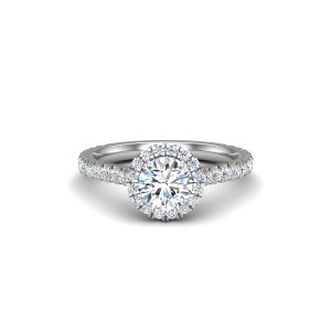 Alison Halo Engagement Ring - 18K White Gold (Setting Price)