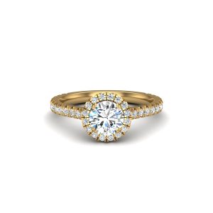 Alison Halo Engagement Ring - 18K Yellow Gold (Setting Price)