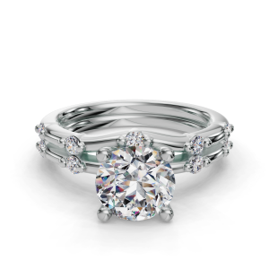Mariana Curved Pave Wedding Band Platinum (Setting Price)