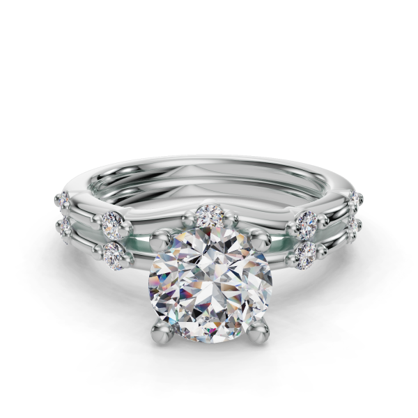 Mariana Curved Pave Wedding Band Platinum (Setting Price)