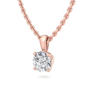 Alexandra Solitaire Pendant - 14K Rose Gold (Setting Price)