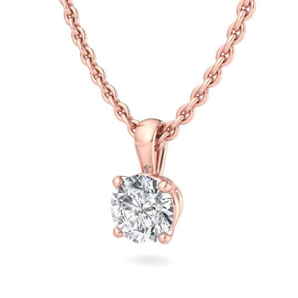 Alexandra Solitaire Pendant - 14K Rose Gold (Setting Price)