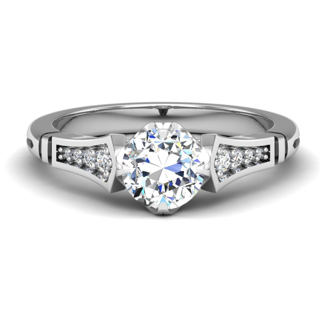 Alina Engagement Ring - 18K White Gold (Setting Price)
