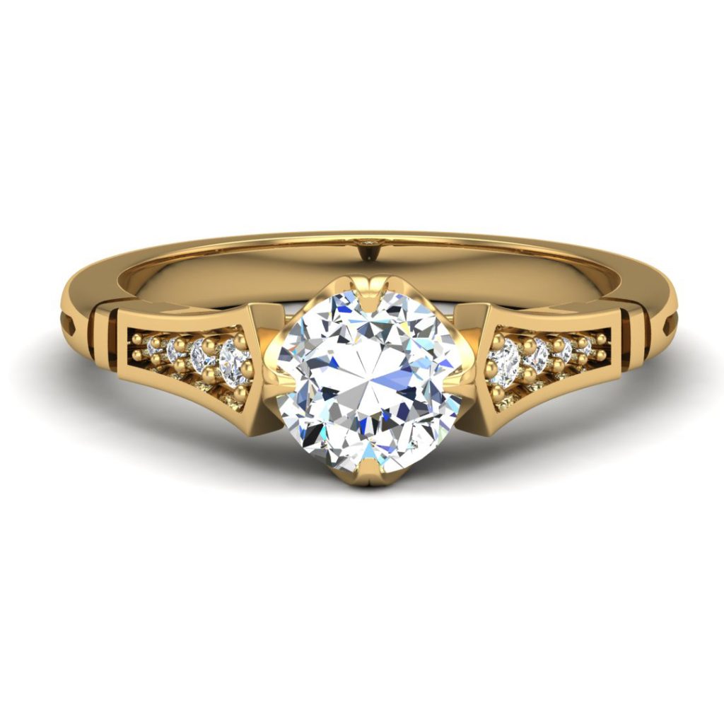 Alina Engagement Ring - 18K Yellow Gold (Setting Price)