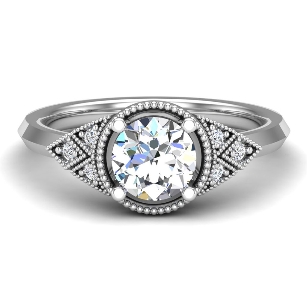 Alexa Engagement Ring - 14K White Gold (Setting Price)