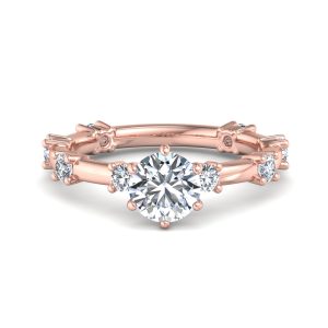 Alanna Spaced Diamond Engagement Ring - 14K Rose Gold (Setting Price)