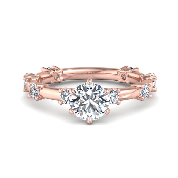 Alanna Spaced Diamond Engagement Ring - 14K Rose Gold (Setting Price)