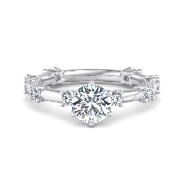 Alanna Spaced Diamond Engagement Ring - 18K White Gold (Setting Price)