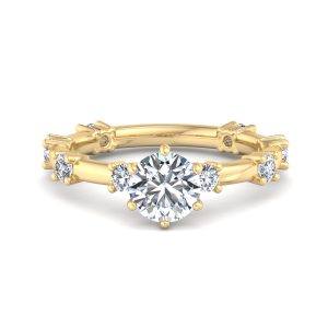 Alanna Spaced Diamond Engagement Ring - 18K Yellow Gold (Setting Price)