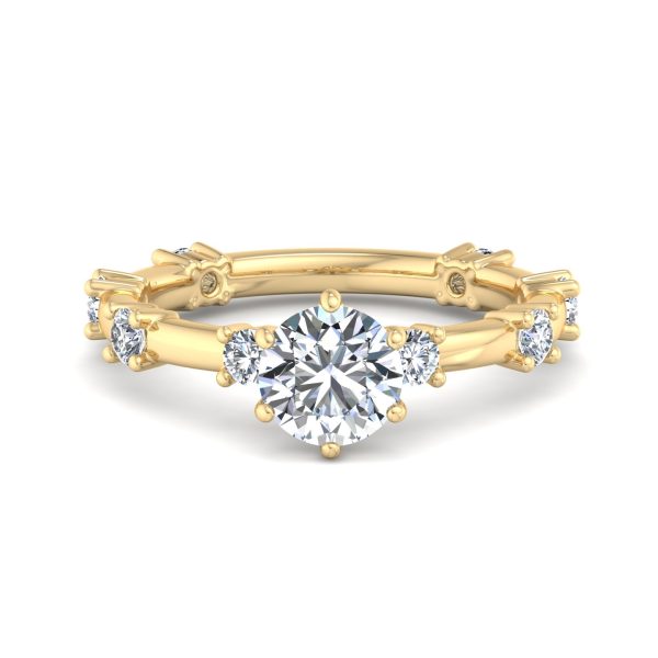 Alanna Spaced Diamond Engagement Ring - 18K Yellow Gold (Setting Price)