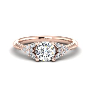 Allison Accented Engagement Ring - 14K Rose Gold (Setting Price)