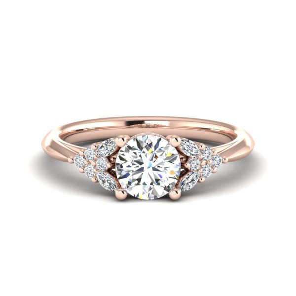 Allison Accented Engagement Ring - 14K Rose Gold (Setting Price)