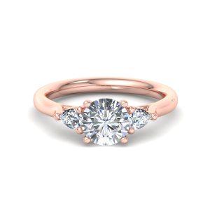 Aleena Classic Pear Three-Stone Engagement Ring - 14K Rose Gold (Setting Price)