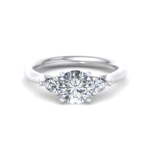 Aleena Classic Pear Three-Stone Engagement Ring - 18K White Gold (Setting Price)
