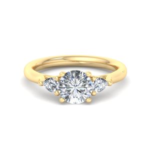 Aleena Classic Pear Three-Stone Engagement Ring - 18K Yellow Gold (Setting Price)