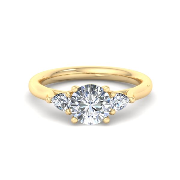 Aleena Classic Pear Three-Stone Engagement Ring - 18K Yellow Gold (Setting Price)