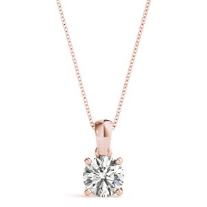 Amaryllis Solitaire Diamond Necklace Pendant - 14K Rose Gold (Setting Price)