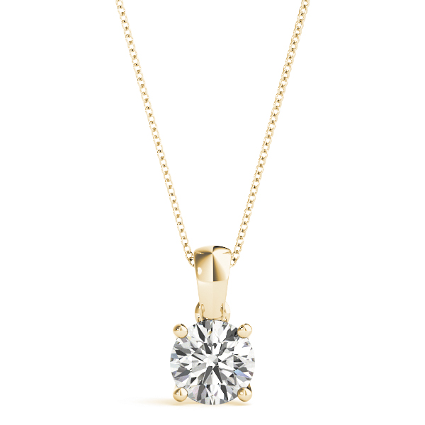 Amaryllis Solitaire Diamond Necklace Pendant - 18K Yellow Gold (Setting Price)