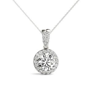 Addilyn Halo Necklace Pendant - Platinum (Setting Price)