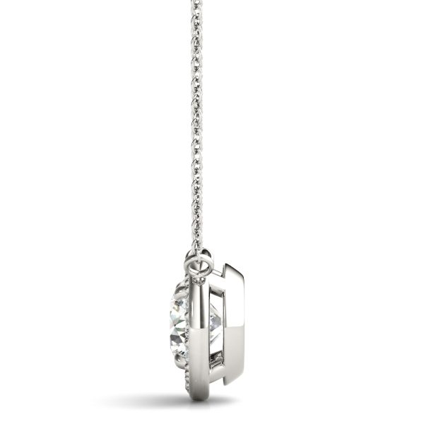 Avianna Halo Necklace Pendant - 14K White Gold (Setting Price) - Image 2