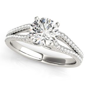 Aliana 2 Row Pav? Diamond Engagement Ring - 18K White Gold (Setting Price)