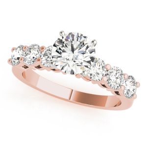 Alison Shared Prong Engagement Ring - 14K Rose Gold (Setting Price)