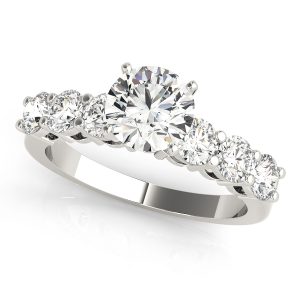 Alison Shared Prong Engagement Ring - 18K White Gold (Setting Price)