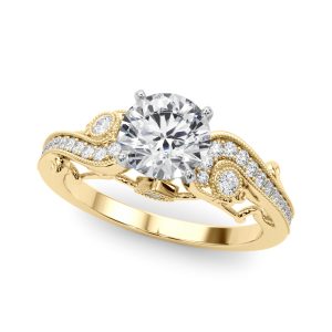 Carmel Vintage Inspired Engagement Ring - 18K Yellow Gold (Setting Price)