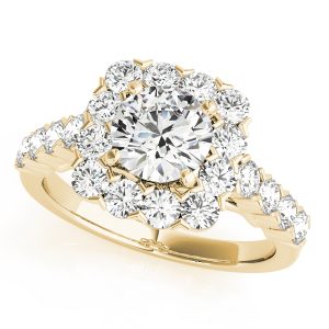 Alena Halo Engagement Ring - 18K Yellow Gold (Setting Price)
