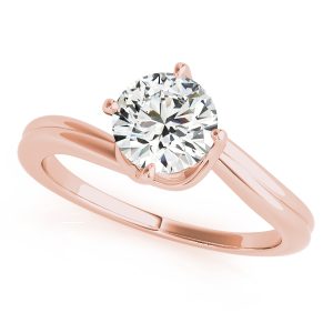 Alberta Bypass Solitaire Engagement Ring - 14K Rose Gold (Setting Price)