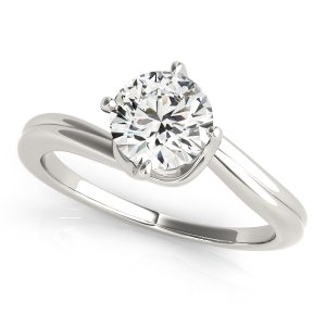 Alberta Bypass Solitaire Engagement Ring - 18K White Gold (Setting Price)