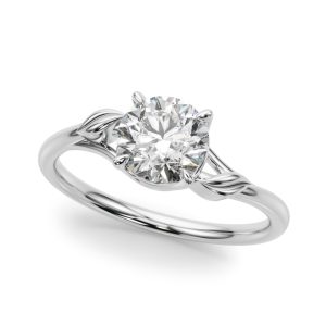 Alex Nature Inspired Solitaire Engagement Ring - 18K White Gold (Setting Price)