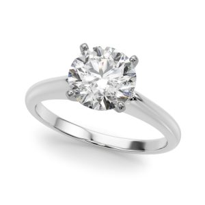 Alexis Solitaire Engagement Ring - 18K White Gold (Setting Price)