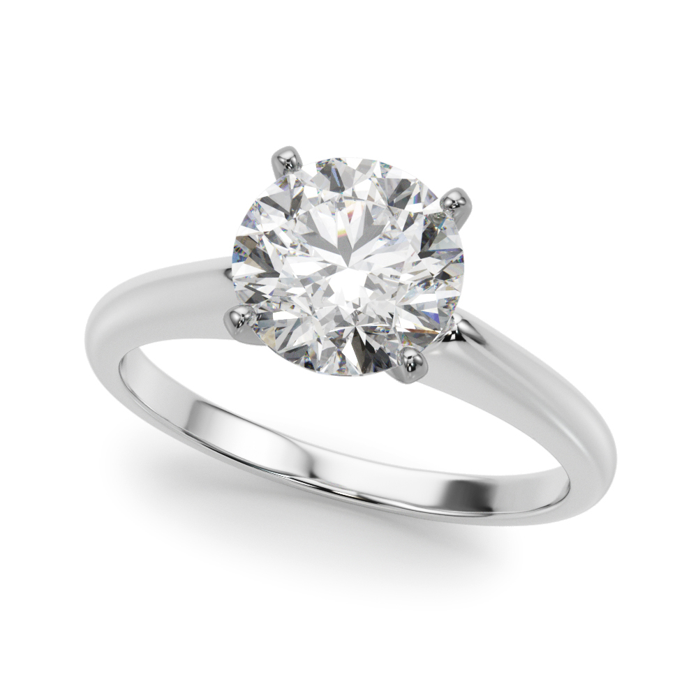 Alexis Solitaire Engagement Ring - 18K White Gold (Setting Price)