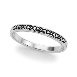 Moganita Vintage Inspired Wedding Wedding Band Platinum (Setting Price)