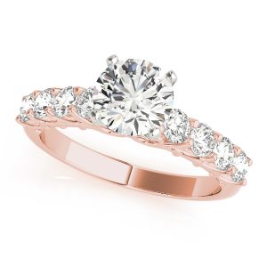 Aimee Single Row Diamond Engagement Ring - 14K Rose Gold (Setting Price)