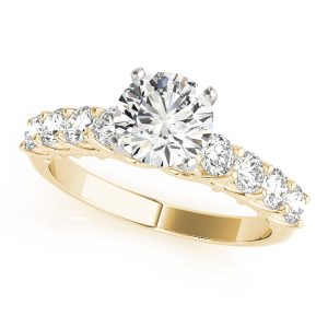 Aimee Single Row Diamond Engagement Ring - 18K Yellow Gold (Setting Price)