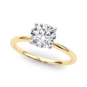 Aurora Classic 4 Prong Solitaire Engagement Ring - 14K Yellow Gold (Setting Price)